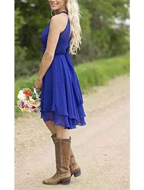 Faxpox Women's Knee Length Country Bridesmaid Dress Western Wedding Guest Dress