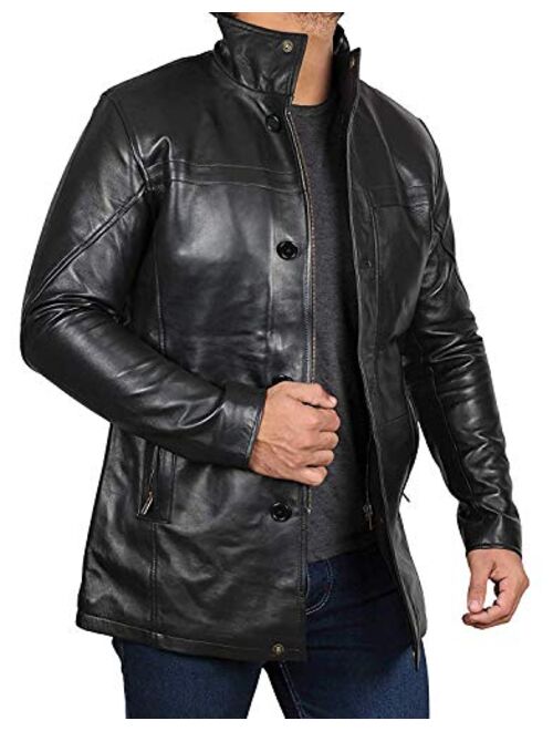 Mens Black Leather Jacket | Real Lambskin Jackets Car Coat