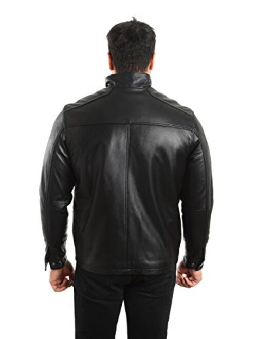 REED EST. 1950 Men's Jacket Genuine Lambskin Leather Stand UP Collar Winners Coat