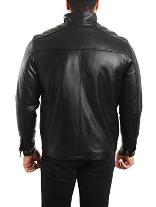 REED EST. 1950 Men's Jacket Genuine Lambskin Leather Stand UP Collar Winners Coat