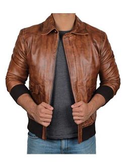 Blingsoul Leather Bomber Jackets for Men -100% Real Leather Jacket for Mens