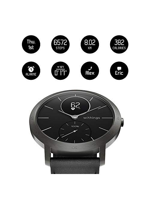 Withings Steel HR - Hybrid Smartwatch - Activity Tracker with Connected GPS, Heart Rate Monitor, Sleep Monitor, Smart Notifications, Water Resistant with 25-Day Battery L