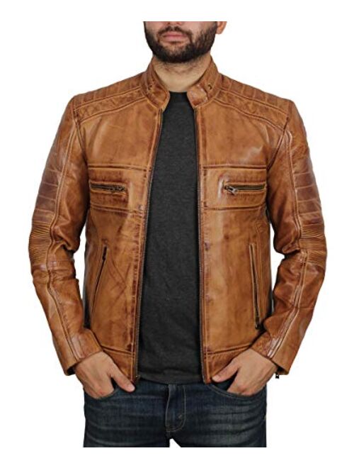 Men's Leather Jacket Brown - Real Lambskin Leather Coat Men