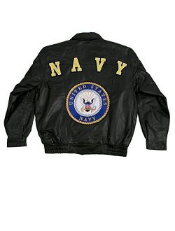 JWM Men's Leather Jacket US Navy