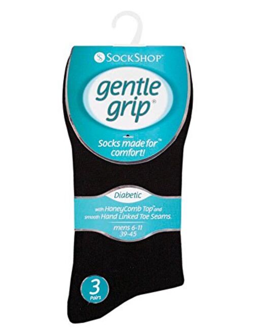 Gentle Grips Men's 6 Pairs Of Diabetic Sock With Comb Top And Hand Linked Toe