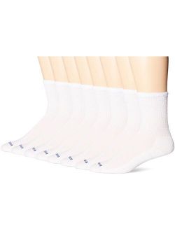 MediPeds Mens Diabetic Extra Wide Non-Binding Top Crew Socks with COOLMAX Fiber 8 Pairs