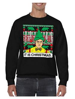 SpiritForged Apparel Dwight It is Christmas Ugly Unisex Crewneck Sweater