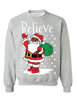 Believe Santa Sweatshirt African American Santa Sweater