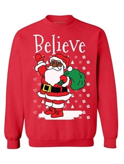 Believe Santa Sweatshirt African American Santa Sweater