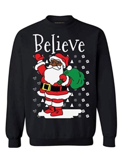 Believe Santa Sweatshirt African American Santa Sweater