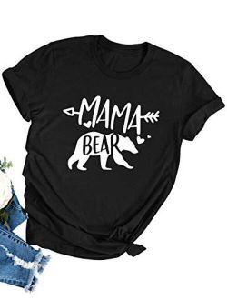 Nlife Women Mama Bear Shirt for Women Long Sleeves Loose Fit Casual Pullover Pocket