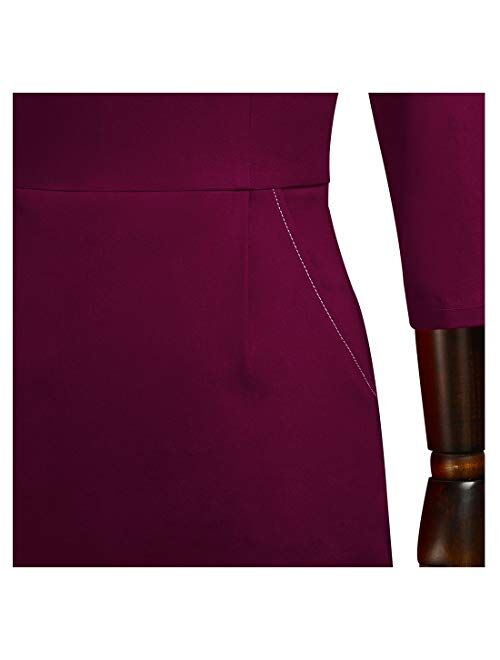 Miusol Women's Retro Half Collar 1950s Style Pockets Party Pencil Dress