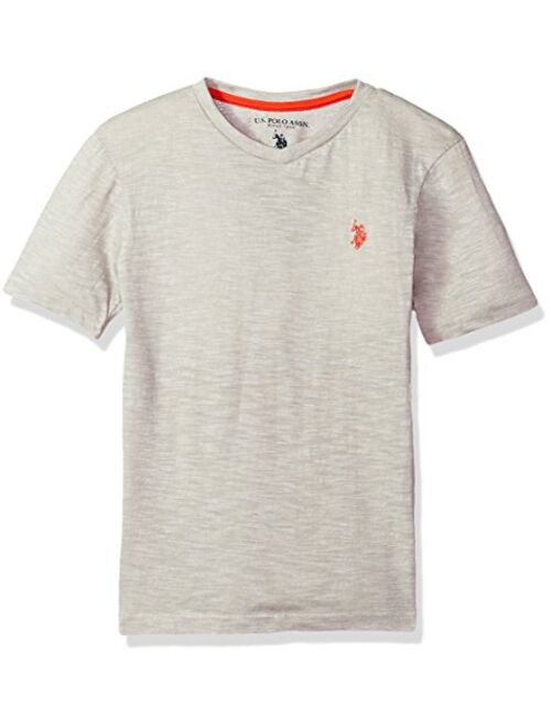 U.S. Polo Assn. Boys' Short Sleeve Solid V-Neck T-Shirt
