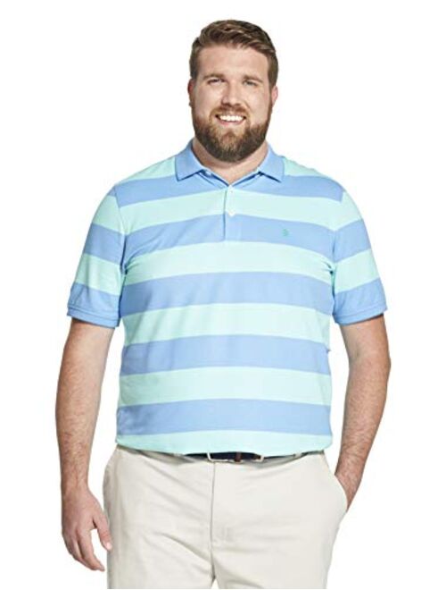 IZOD Men's Big and Tall Fit Advantage Performance Striped Polo Shirt