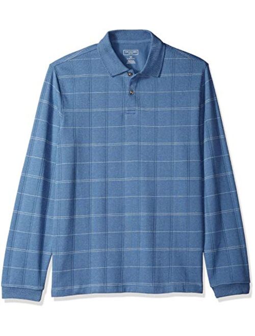 Van Heusen Men's Flex Long Sleeve Jaspe Windowpane Polo Shirt (Discontinued by)