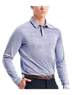 Dry Fit Long Sleeve Golf Polo Shirts for Men