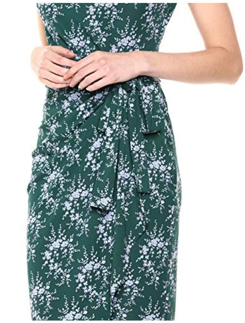 Amazon Brand - Lark & Ro Women's Cap Sleeve Bateau Neck Wrap Dress