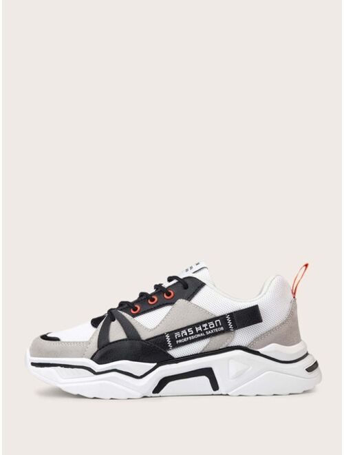 Shein Men Lace-up Front Colorblock Sneakers