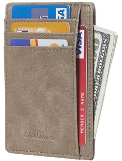 Chelmon Slim Wallet RFID Front Pocket Wallet Minimalist Secure Thin Credit Card Holder