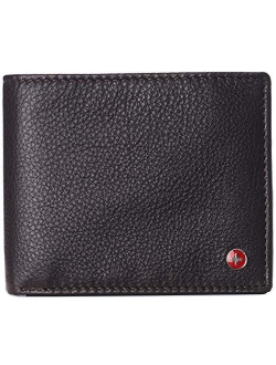 RFID Protected Mens Spencer Leather Bifold Wallet 2 ID Windows Divided Bill Section Comes in Gift Box