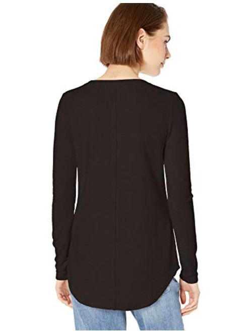 Amazon Brand - Daily Ritual Women's Cozy Knit Long-Sleeve Shirt with Shirttail Hem