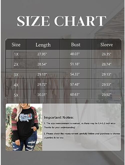 HDLTE Plus Size Long Sleeve Crewneck Shirts Womens Faith Graphic T-Shirt Christian Inspirational Tops (1X-4X)