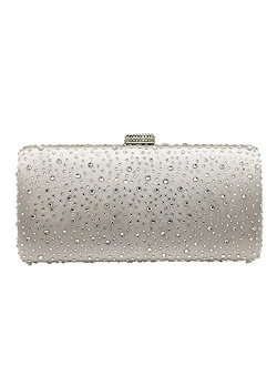 Elegant Women Crystal Clutch Evening Bags Wedding Cocktail Box Handbag Purse