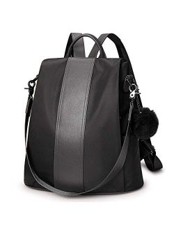 Newshows Backpack Purse for Women Antitheft Nylon Travel Rucksack Convertible Shoulder Bag