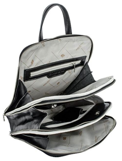 Time Resistance Convertible Leather Backpack Daypack Shoulder Bag