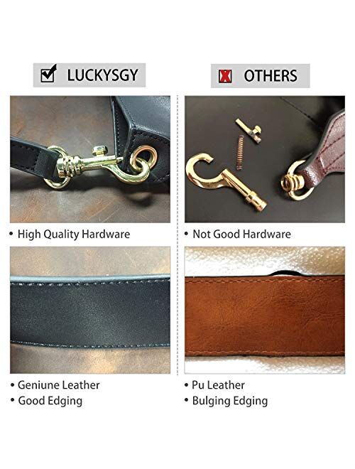 Genuine Leather Bucket Tote Bag for Women Purses and Handbags Hobo Cross Body Bags with Adjustable Strap