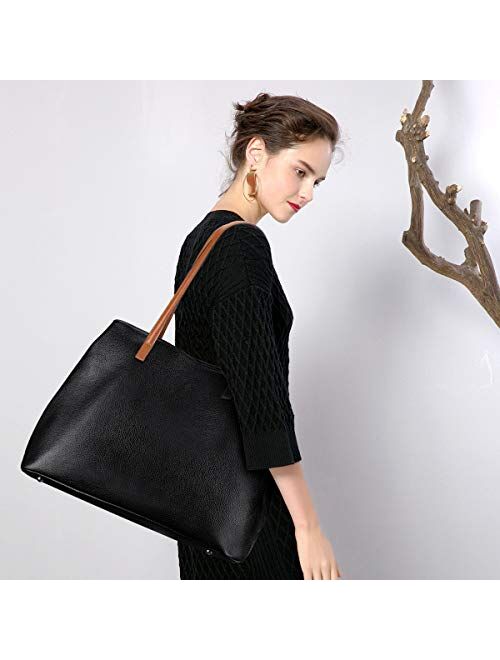 S-ZONE Women Soft Genuine Leather Handbag Large Capacity Shoulder Hobo Bag
