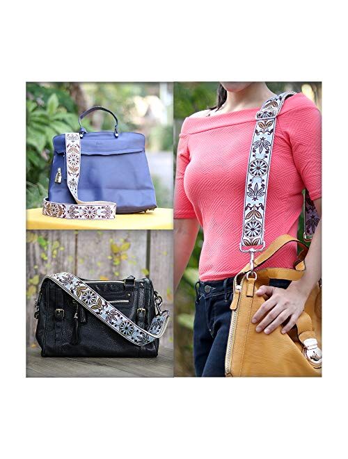 White Jacquard Woven Handbag & Purse Strap Replacement