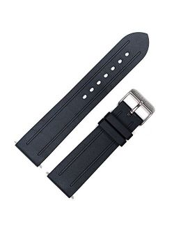 Marathon Watch Rubber Diver's Watch Strap with Non-Magnetic 316L Buckle - 2 Swiss Made Stainless Steel Spring Bars Included - Made in Italy