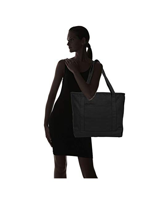 DALIX 20 Cotton Canvas Shopping Tote Bag