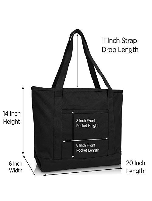 DALIX 20 Cotton Canvas Shopping Tote Bag