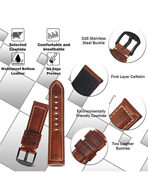 Watch Strap Leather Men's Panerai Vintage Replacement Band