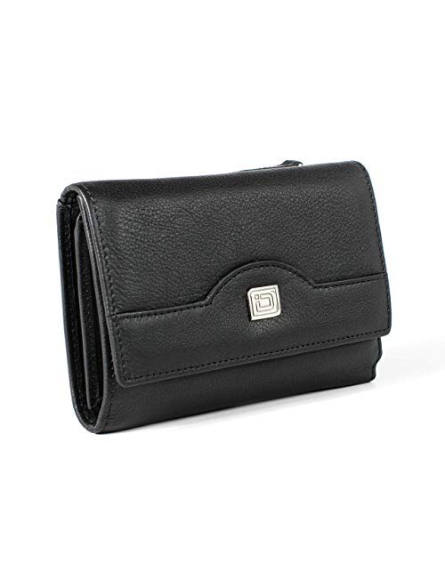 RFID Leather Trifold Wallet for Women - Secure Small Evening Clutch Purse
