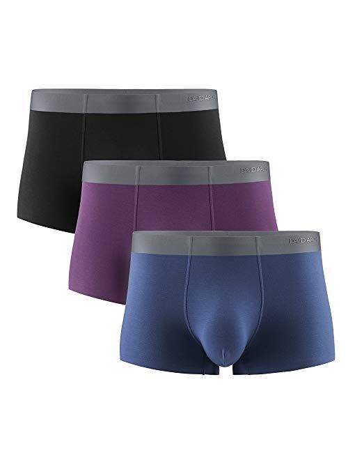 DAVID ARCHY Men's 3 Pack Micro Modal Seamless Underwear Breathable Trunks No Fly