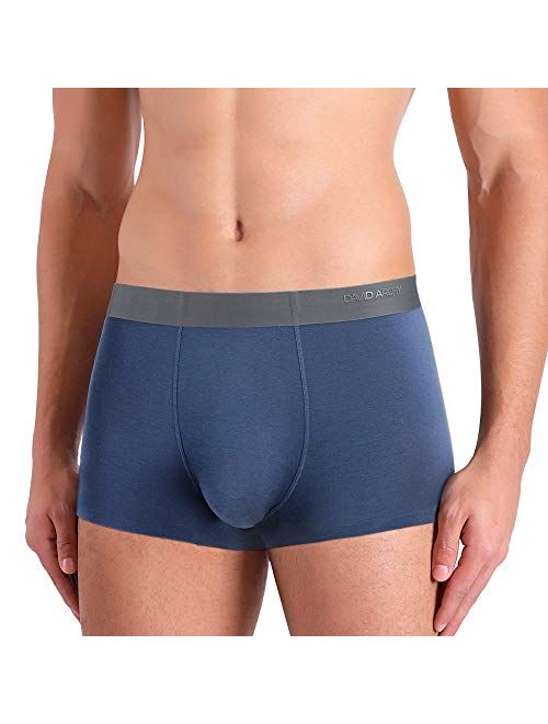 DAVID ARCHY Men's 3 Pack Micro Modal Seamless Underwear Breathable Trunks No Fly