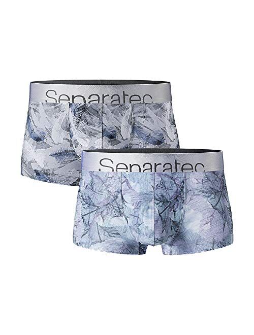 Separatec Men's 2 Pack Premium Cotton-Modal Underwear Low Rise Trunks