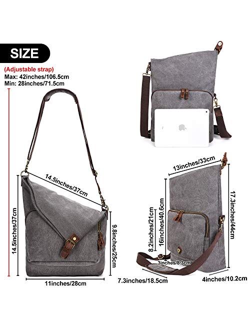 AmHoo Crossbody Bag for Women Faux Leather Purse Polyester Messenger Handbags Shoulder Hobo Bag Totes