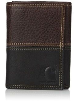 Men's Trifold Wallet, rugged brown/black, ONE SIZE