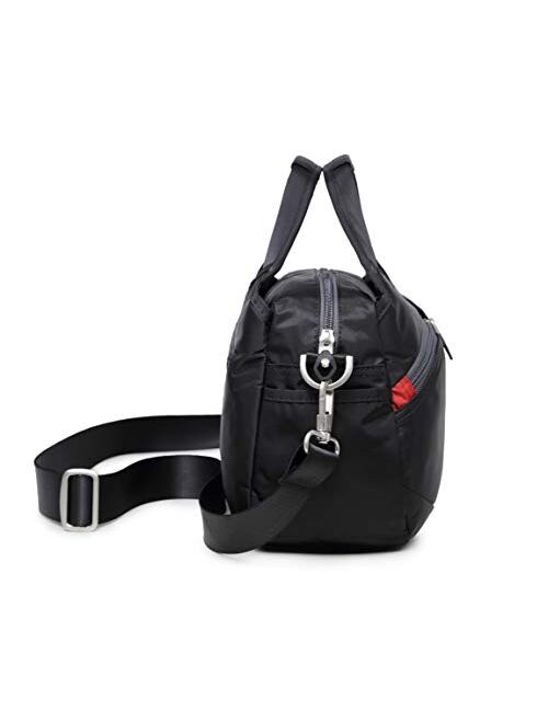 La Packmore Waterproof Nylon Crossbody Bags for Women Multi-Pocket Shoulder Bag Travel Purse and Handbag