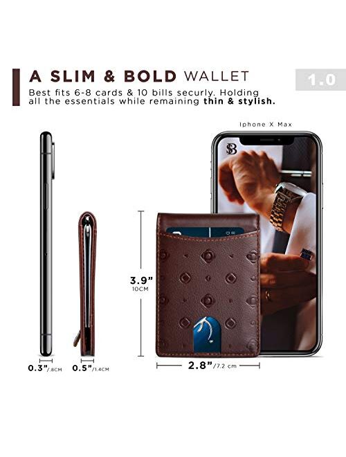 Travel Wallet RFID Blocking Bifold Slim Genuine Leather Thin Minimalist Front Pocket Wallets for Men with Money Clip - Made From Full Grain Leather (Chocolate 1.0)