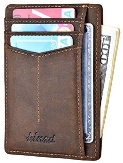 Kinzd Slim Minimalist Wallet RFID Front Pocket Wallet Thin Credit Card Holder for Men