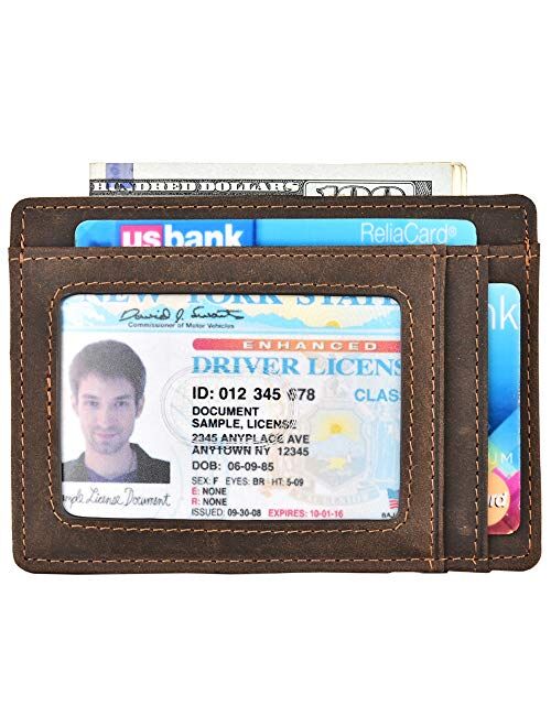 Kinzd Slim Minimalist Wallet RFID Front Pocket Wallet Thin Credit Card Holder for Men