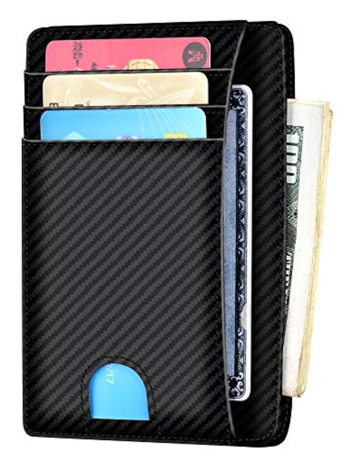 Slim Minimalist Wallet RFID Front Pocket Wallet Thin Credit Card Holder for Men Women