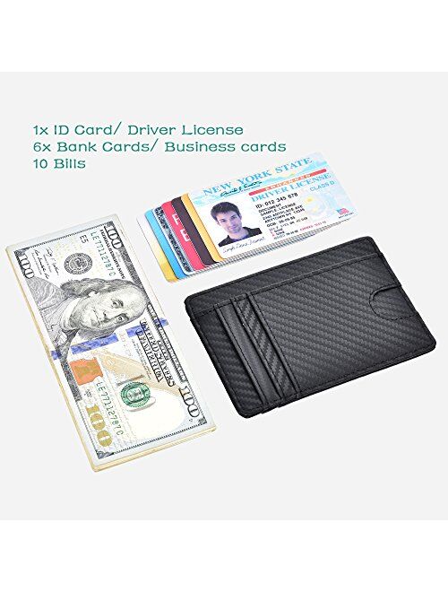 Slim Minimalist Wallet RFID Front Pocket Wallet Thin Credit Card Holder for Men Women