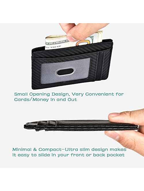 Slim Minimalist Wallet RFID Front Pocket Wallet Thin Credit Card Holder for Men Women
