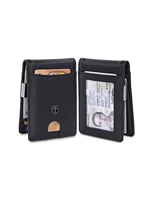 TRAVANDO Money Clip Wallet ATLANTA Mens Front Pocket Slim RFID Blocking - Credit Card Holder - Mini Bifold